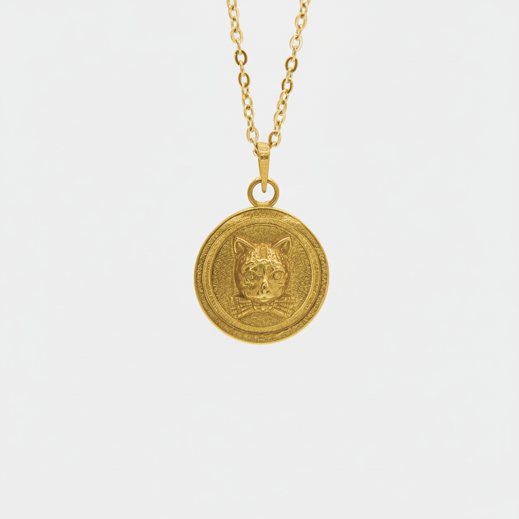 Halskette Münze - Katze